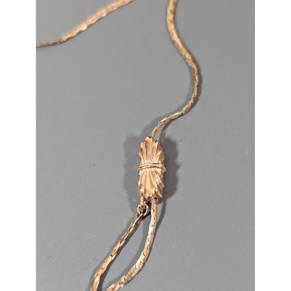 Vintage Gold Tone Adjustable Chain Layer Necklaec Art Deco 26" - Picture 3 of 8